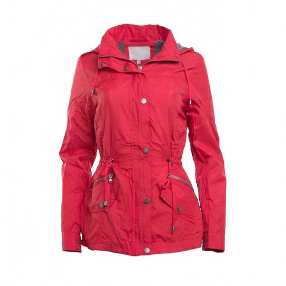 NEW 5BESTIES women's carolina girl lined windbreaker jacket in red - Picture 1 of 2